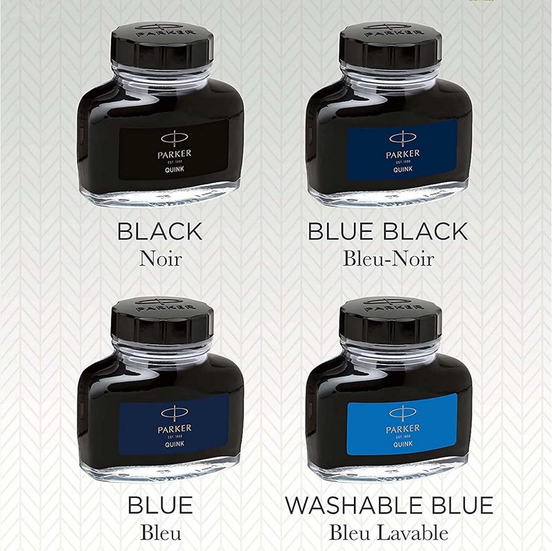 Parker Quink Fountain Pen Ink Bottle, Blue-Black, 57 ml - Image 4